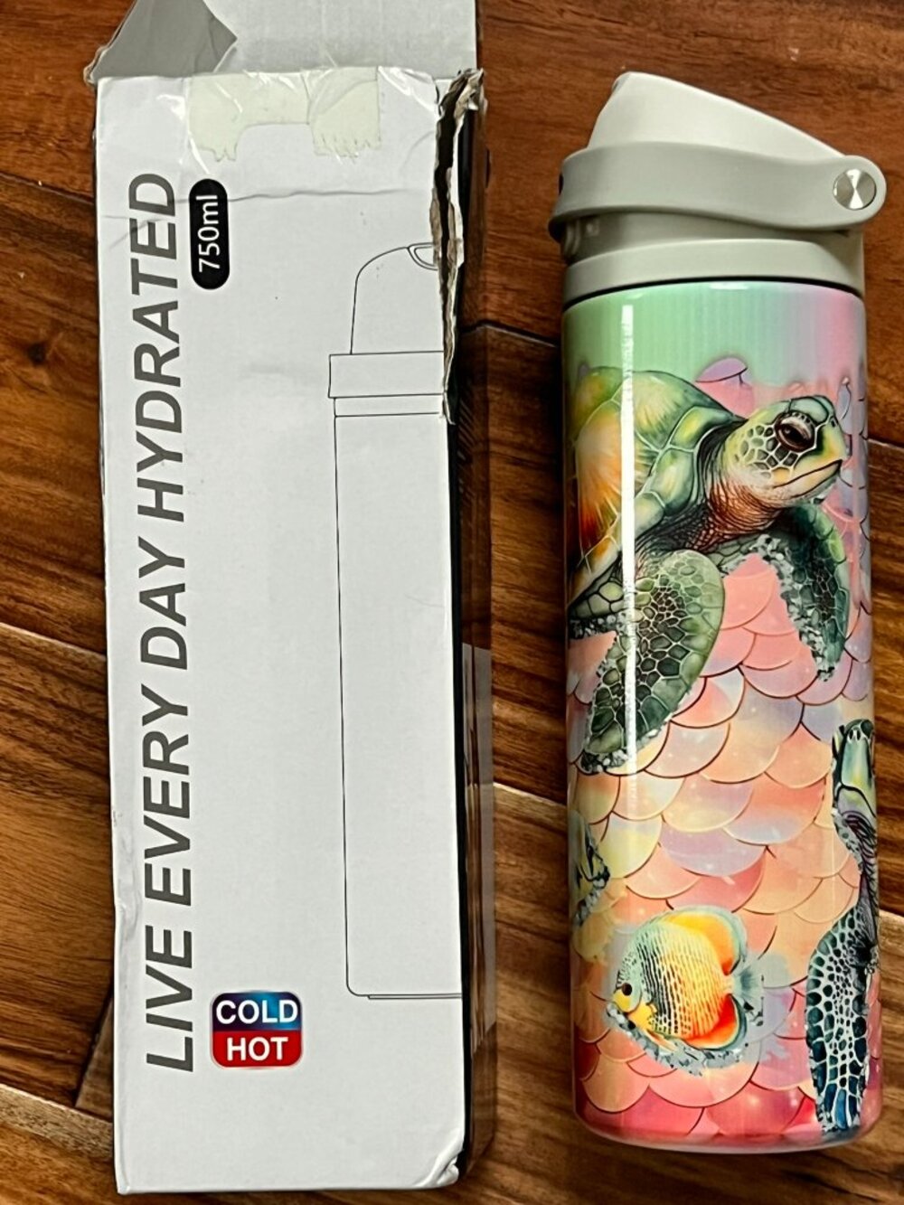 Sea Turtle Tropical Fish 750ml Insulated Water Bottle